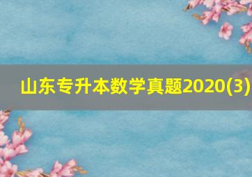 山东专升本数学真题2020(3)