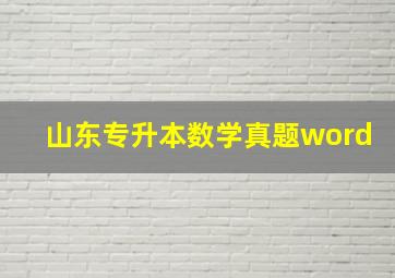 山东专升本数学真题word