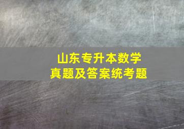 山东专升本数学真题及答案统考题