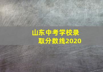 山东中考学校录取分数线2020