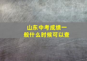 山东中考成绩一般什么时候可以查