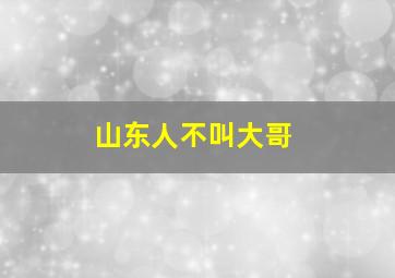 山东人不叫大哥