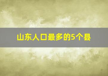 山东人口最多的5个县