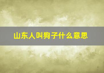 山东人叫狗子什么意思