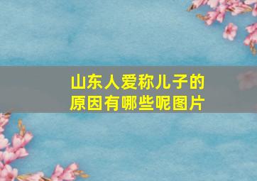 山东人爱称儿子的原因有哪些呢图片