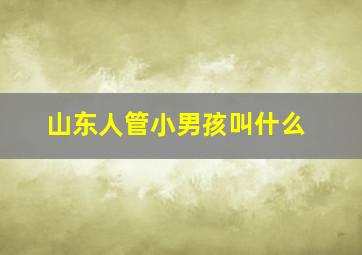 山东人管小男孩叫什么