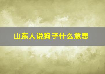 山东人说狗子什么意思