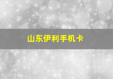 山东伊利手机卡