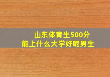 山东体育生500分能上什么大学好呢男生