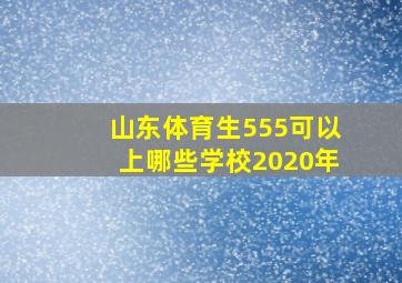 山东体育生555可以上哪些学校2020年