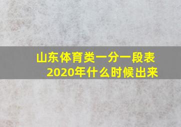 山东体育类一分一段表2020年什么时候出来