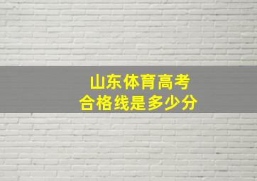 山东体育高考合格线是多少分