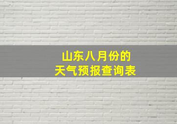 山东八月份的天气预报查询表