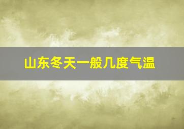 山东冬天一般几度气温