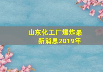 山东化工厂爆炸最新消息2019年