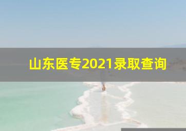 山东医专2021录取查询