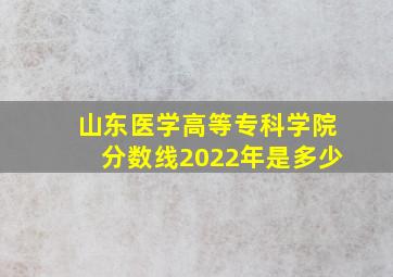 山东医学高等专科学院分数线2022年是多少