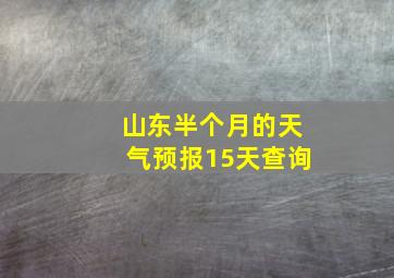 山东半个月的天气预报15天查询