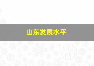 山东发展水平