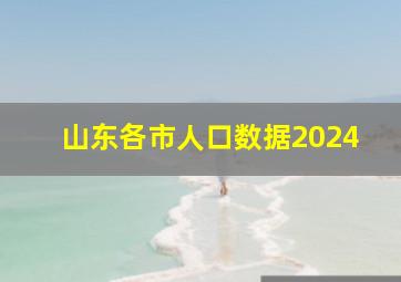 山东各市人口数据2024