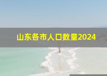 山东各市人口数量2024