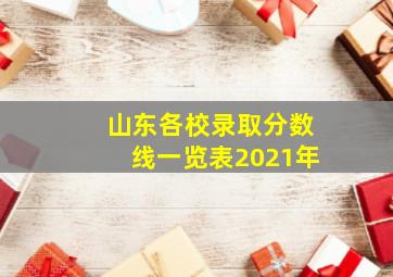 山东各校录取分数线一览表2021年