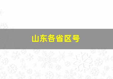 山东各省区号