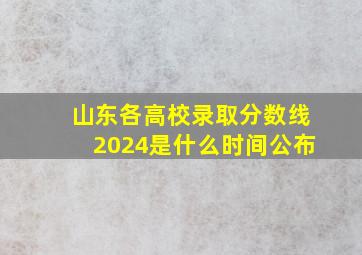 山东各高校录取分数线2024是什么时间公布