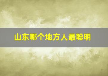 山东哪个地方人最聪明