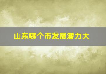 山东哪个市发展潜力大