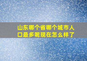 山东哪个省哪个城市人口最多呢现在怎么样了