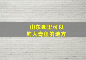 山东哪里可以钓大青鱼的地方