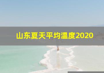 山东夏天平均温度2020