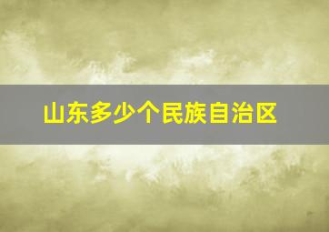 山东多少个民族自治区