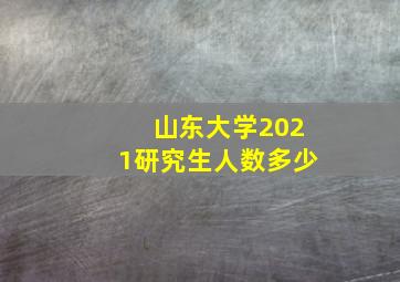 山东大学2021研究生人数多少