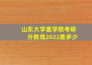 山东大学医学院考研分数线2022是多少