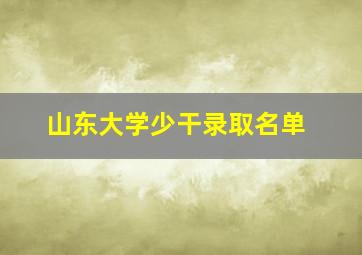 山东大学少干录取名单