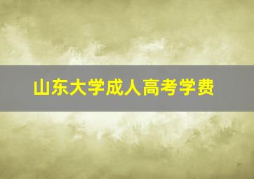 山东大学成人高考学费