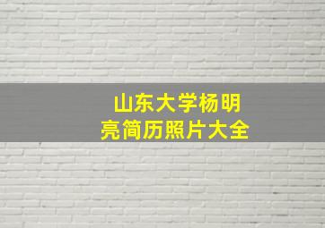 山东大学杨明亮简历照片大全