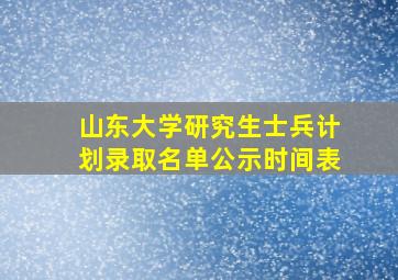 山东大学研究生士兵计划录取名单公示时间表