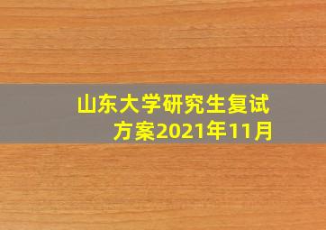 山东大学研究生复试方案2021年11月