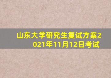 山东大学研究生复试方案2021年11月12日考试