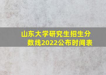 山东大学研究生招生分数线2022公布时间表