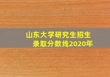 山东大学研究生招生录取分数线2020年