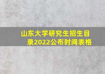 山东大学研究生招生目录2022公布时间表格