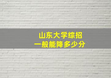 山东大学综招一般能降多少分