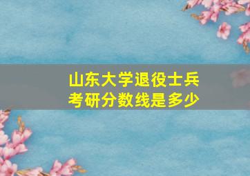 山东大学退役士兵考研分数线是多少