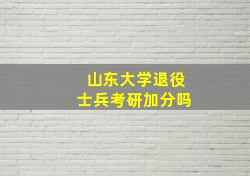 山东大学退役士兵考研加分吗