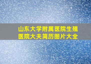 山东大学附属医院生殖医院大夫简历图片大全