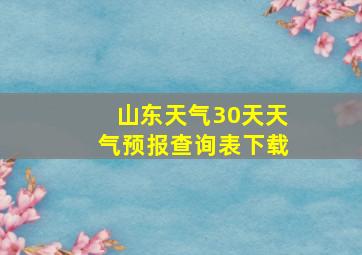 山东天气30天天气预报查询表下载